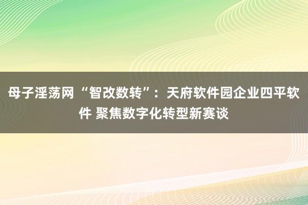 母子淫荡网 “智改数转”：天府软件园企业四平软件 聚焦数字化转型新赛谈