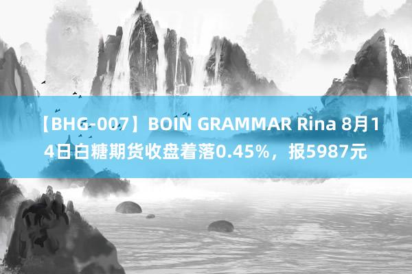 【BHG-007】BOIN GRAMMAR Rina 8月14日白糖期货收盘着落0.45%，报5987元