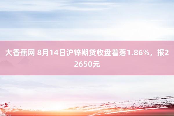 大香蕉网 8月14日沪锌期货收盘着落1.86%，报22650元