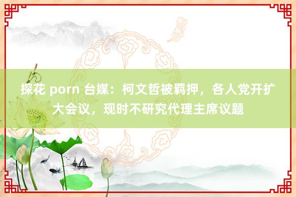 探花 porn 台媒：柯文哲被羁押，各人党开扩大会议，现时不研究代理主席议题