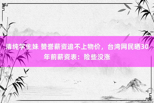 清纯学生妹 赞誉薪资追不上物价，台湾网民晒30年前薪资表：险些没涨