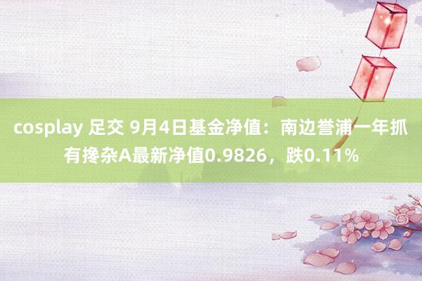 cosplay 足交 9月4日基金净值：南边誉浦一年抓有搀杂A最新净值0.9826，跌0.11%