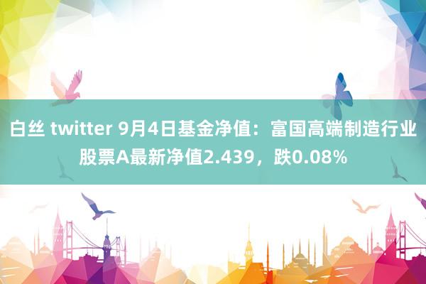 白丝 twitter 9月4日基金净值：富国高端制造行业股票A最新净值2.439，跌0.08%