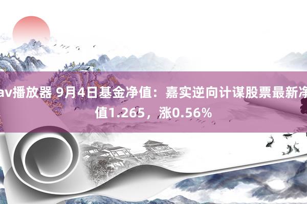 av播放器 9月4日基金净值：嘉实逆向计谋股票最新净值1.265，涨0.56%