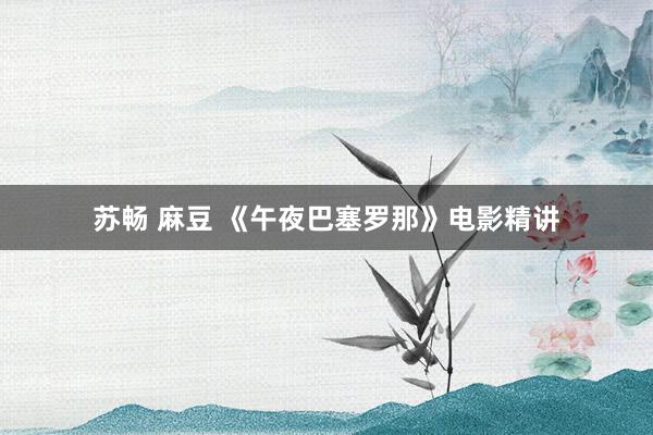 苏畅 麻豆 《午夜巴塞罗那》电影精讲