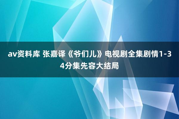 av资料库 张嘉译《爷们儿》电视剧全集剧情1-34分集先容大结局